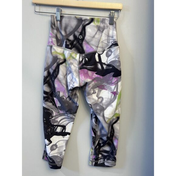 Lululemon Throwback Align HR Crop leggings 17" Size 4 Unicorn Throwback - Picture 5 of 6